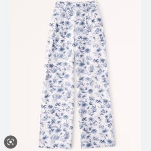 Abercrombie tailored linen blend wide leg pants